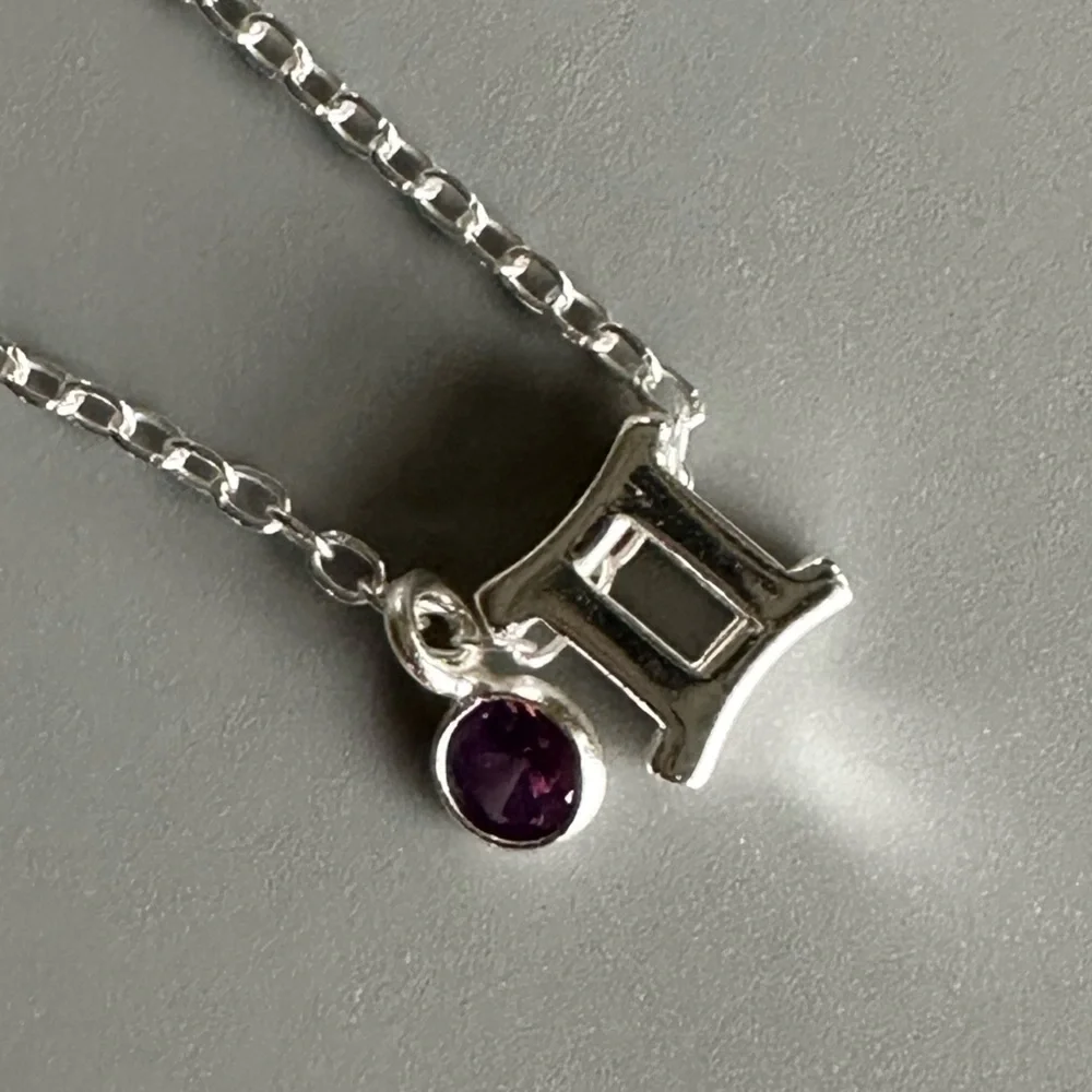 Sterling Silver Alexandrite Gemini Necklace